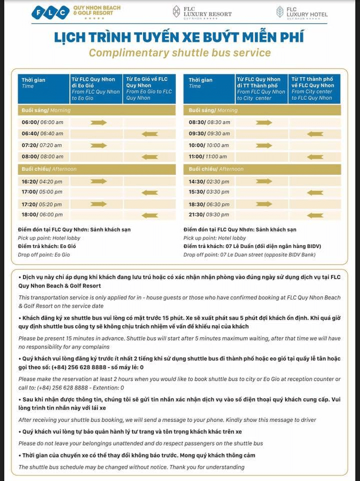 Shuttle bus FLC Quy Nhơn